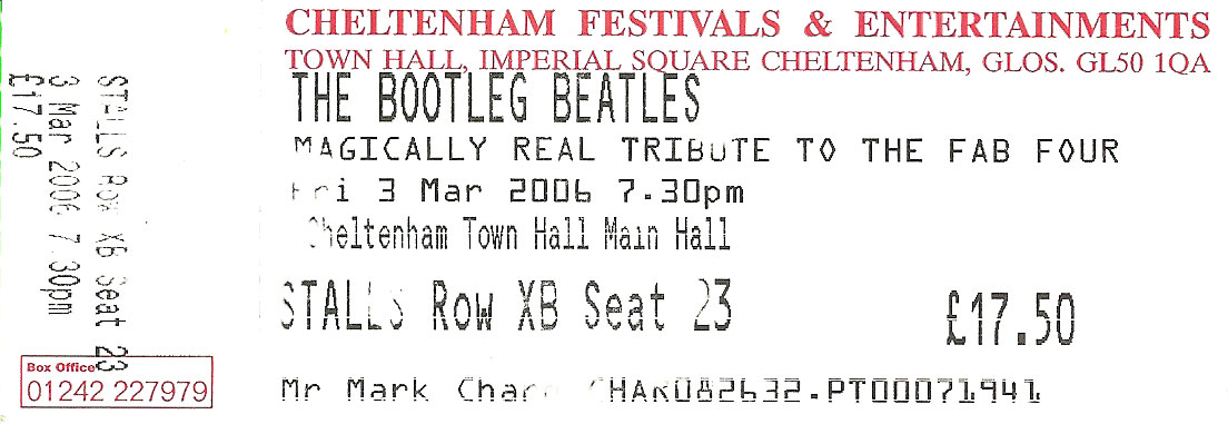 Bootleg Beatles Ticket